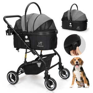 Pet Stroller 3in1 Detachable Pet Stroller Travel Trolley Removable Basket Dog Strollers for Small Dogs
