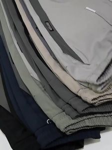 Ice Silk Pants Mens Summer Thin Straight Dried Slim Fit Pants Summer Mens Loose Fashion Sports Casual Pants