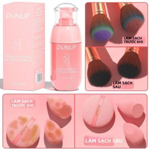 Dung Dịch Vệ Sinh Cọ Trang Điểm Hương Dâu Tây Rửa Nhanh Không Để Lại Cặn - Giải Pháp Làm Sạch Sâu Cho Dụng Cụ Làm Đẹp Bông Phấn Mút Phấn Của DUNUF