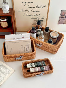 กล่องเก็บของที่วางบนโต๊ะทำจากใยมะพร้าว กล่องเก็บของสำหรับใส่ผลไม้ กล่องเก็บของสำหรับใช้ในบ้าน กล่องเก็บของแบบถัก