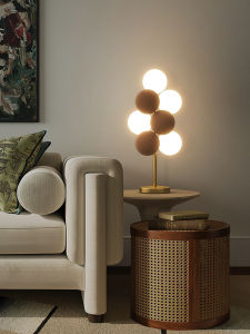 ZHENMEIJU | Creative Nodic Style Velvet Ball Table Lamp Grape Acrylic