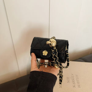 Kids Bag 2024 New Arrival Weastern Style and Chanels Style Quilted Chain Messenger Bag Popular Girl Waist Bag Coin Purse Fashion