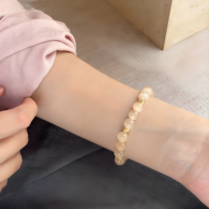 Minimalist Cats Eye Stone Crystal Bracelet New Chinese Style Artistic Cool Feeling Womens Vintage Bracelet Fashion Jewelry