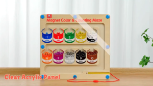 NIKO Early Education Toys Magnetic Number Color Sorting Maze Board Puzzle Wooden Toy Magnetic Toy For Kids Gift