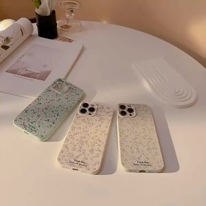 Potdemiel | Ốp Điện Thoại Hoa Hồng Toàn Màn Hình Hàn Quốc Cho iPhone Chống Sốc Bảo Vệ Mềm Mại Tương Thích Với iPhone 17/16/15/13/14/12/11 Pro Max
