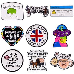 "Im from the 1900s" Quotes Enamel Pin Brain Brooch For Coat Womens Brooches Britain Badges Fashion Jewelry Friends Gift