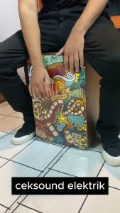Cajon Akustik Elektrik Premium Kajon Motif Kahon Drum Box