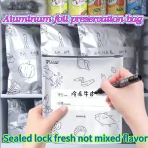 Zipper-Style Thickened Aluminum Foil Sealed Cold Bag Home Freezer Food Preservation Bag Environmental Food Packaging Bag.