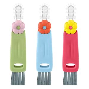 3pcs/lot Cup Lid Cleaning Brush 3 in 1 Crevice Cleaning Brush For Bottle Gap Tight Spaces Cup Multifunctional Cleaning Brush