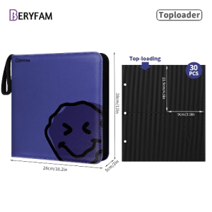 Blueberry Toploader Binder Album Set Card Black Binder 240Pocket Trading Cards Leather Photocard Card BERYFAM