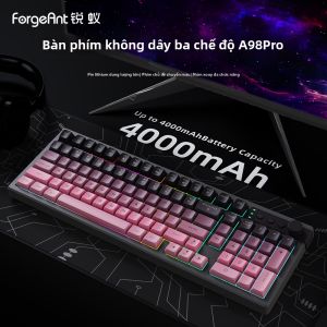 ForgeAnt | Bàn Phím Không Dây Bluetooth Ba Chế Độ Cảm Giác Cơ Im Lặng Cho Gaming và Văn Phòng