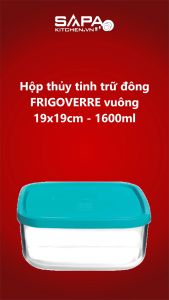 Hộp trữ đông bằng Thủy Tinh Frigoverre vuông 19 Bormioli Rocco 388820MA1121990 (1600ml)