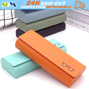 Eyeglasses Sunglasses durable Hard type case box holder with magnetic lock glasses case folding PU Leather Glasses Case Men Women Sunglasses Myopia Presbyopia Reading Glasses Box Portable Anti-Pressure Eyewear Accessories