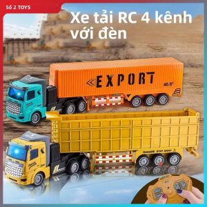 Mô Hình Xe Tải Container Điều Khiển Từ Xa Tỷ Lệ 1/48 Xe Đầu Kéo Hạng Nặng Xe Bồn Chở Dầu Xe Ben Dành Cho Trẻ Em