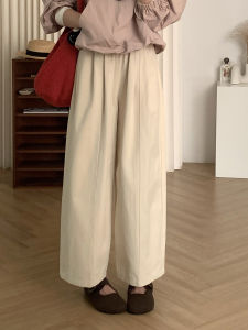 Pure Cotton High Density Bubble Pants Womens Slimming Corridor Shape Knife Edge Pants Commute Yamamoto Style Casual Pants