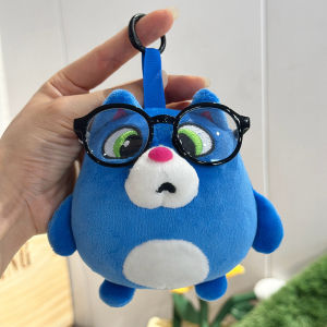 พวงกุญแจตุ๊กตาแมวการ์ตูนน่ารัก LXFตุ๊กตาหนานุ่มแมวสีฟ้าเบาะเด็กบันทึกได้ของขวัญวันหยุด LXF