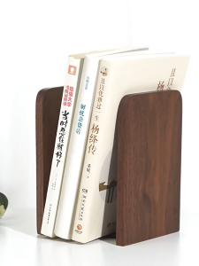 Solid Walnut Wood Bookend & Book Holder – Creative Minimalist Organizer & Display Stand for Home & Office