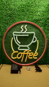 ป้ายไฟLED ป้ายไฟนีออน ป้ายไฟอะคริลิค ป้ายไฟหน้าร้าน " ป้ายไฟ Coffee" แบบเสียบปลั๊กไฟ ป้ายไฟตกเเต่งร้าน