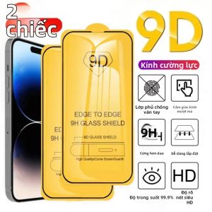 1-2 Miếng Dán Bảo Vệ Màn Hình Kính Cường Lực 9D Cho Các Dòng iPhone 18 17 Air 16 15 14 13 12 11 Pro Max X XR XS 7 8 Plus - Vỏ Bảo Vệ Chống Dấu Vân Tay