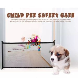 Dog Cat Pet Fences Magic Door Magic Gate Folding Safety Net Door Guard