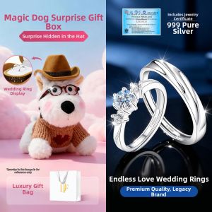 East Beauty | Silver Moissanite Engagement Ring Pair