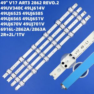 LED Backlight strip For 49UV340C 49LJ614V 49UJ6525 49UJ6585 49UJ6565 49UJ670V 49UJ701V V17 49 6916L-2862A 6916L-2863A