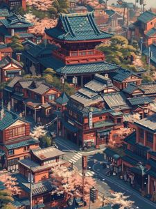 Bandai | Tranh Tô Màu Theo Số Hoa Anh Đào Thành Phố Tokyo Tranh Vẽ DIY Trên Vải Bố Dành Cho Người Lớn Người Mới Bắt Đầu Tranh Phong Cảnh Trang Trí Tường Quà Tặng Trang Trí Nhà Cửa