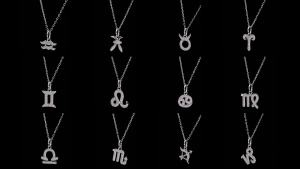 Pretty Beauty 925 Silver 12 Zodiac Signs Necklace Constellation Symbol Pendant Necklace Dainty Jewelry for Women Birthday Gift