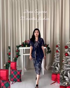 [ X-MANTAN ] DRESS SUZANNE / dress natal / dress premium / set couple keluarga / dress pesta / dress kondangan / batik couple (GOOD QUALITY)