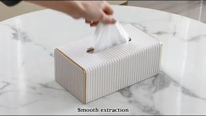 Yo-Fun Leather Tissue Box Napkin Tissue Holder Living Room Household Dresser Desk Kitchen Bedroom Creative Light Luxury Modern Paper Napkin Box