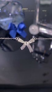 Dây Chuyền Bạc Nữ CAO CẤP JENSY Hot Trend Kiểm Định GIV "Ribbonnie" VCTL3. Vòng Cổ Bạc Nữ S925