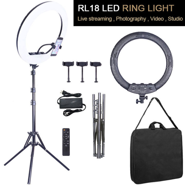 Big Ring Light Original 45cm 18inch Led Selfie Ring Light Set 190Cm Tripod And Phone Holer Dimmable Led Ring Lamp Photo Video Camera Phone Light Ringlight For Live Youtube Fill Light