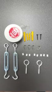 Stainless steel plastic coated 2mm steel wire rope suspension kit outdoor garden railing cable suit tightener clothesline