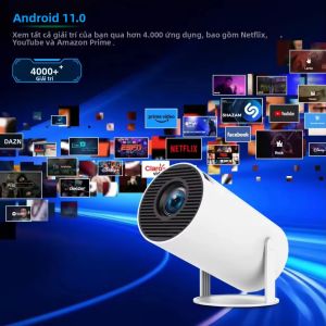 Máy Chiếu Mini 4K Di Động 1080P HD WiFi LED Thông Minh Hỗ Trợ Chiếu Màn Hình Cho Phim Game Và Phát Trực Tuyến