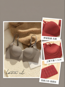 CHANGQIANGSHI | Lucky Year Red Bridal Bra Set Small Breast Gathered Comfort No Wire