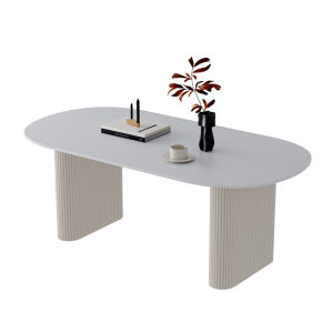 YINANWANG | Cream Style Modern Minimalist Ceramic Elliptical Table