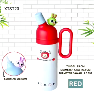 BOTOL TUMBLER 800ML STAINLESS STEEL TAHAN PANAS DINGIN DENGAN GAGANG / BOTOL MINUM KARAKTER LUCU