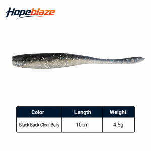 Hopeblaze Salted Pin Tail Worm Soft Lure 7.5/10cm PVC Ribbed Swimbait For Bass Snakehead Freshwater Texas Rig Fishing Bait
