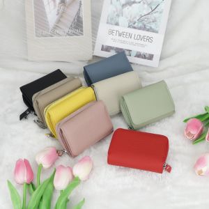 Smart King กระเป๋าสตางค์ใบสั้นสำหรับผู้หญิงกระเป๋าสตางค์หนังแท้พับได้สามทบขนาดเล็กใส่ได้เยอะ Dompet Koin อเนกประสงค์7387กระเป๋าเก็บของ