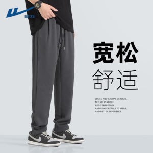 กางเกงขายาวทรงตรงสีเทาสำหรับผู้ชาย กางเกงขายาวทรงตรงทรงหลวมสบาย ๆ สำหรับฤดูใบไม้ผลิและฤดูใบไม้ร่วง กางเกงขายาวทรงตรงสำหรับผู้ชาย