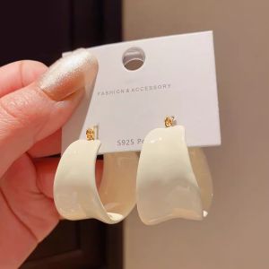 Exaggerated Enamel Circle Earrings for Women Retro Luxury Fashion Jewelry Hoop Earrings Trendy Design Alloy/gold/silver Plated