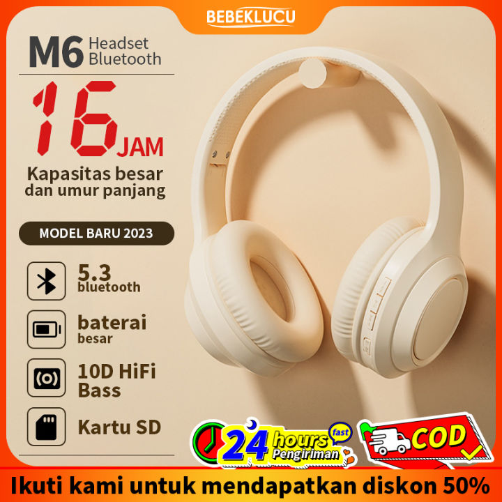 100% Original M6 Headphone Bluetooth 5.3 Dual HIFI Stereo Noise Reduction Bass Wireless Earphone Gaming Headset With Microphone Low Latency Over Ear Headphone