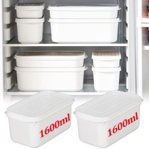 5ชิ้น 1600ml กล่องเก็บอาหารในตู้เย็นความจุขนาดใหญ่พร้อมฝาปิด / กล่องใส่เนื้อแช่แข็ง / กล่องจัดระเบียบอาหารแบบบรรจุกล่องพร้อมช่องแช่ / ภาชนะบรรจุอาหารแบบมีฝาปิด