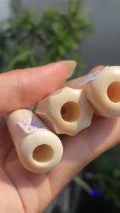 Pipa GG Asli Lokal Panjang 10cm Bulat Blimbing Segilapan Bahan Merah Bening