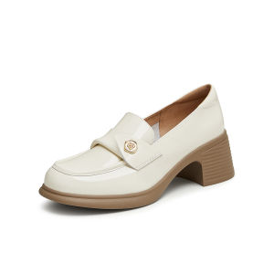 Tata Rose British Style Womens Flats Tea Flower Embroidered Casual Loafers Fashionable Spring Season Leather Shoes