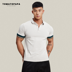 TOMATOPAPA | Áo Polo Cổ Trụ Đối Chiếu Panel Trẻ Trung Phong Cách Thể Thao Nam