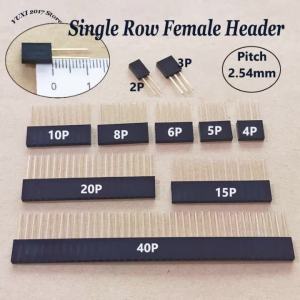 10pcs 2.54mm Single Row Female Headers 1x2/3/4/5/6/8/10/15/20/40P 11mm Long Pin Socket For PCB & Electronic Projects