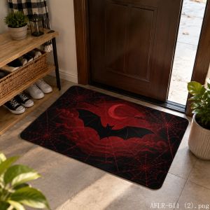 VIKAMA Gothic Bat Doormat Non Slip Washable Welcome Mat Halloween Entryway Rug Home Decor