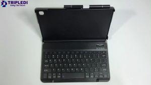 TRIPLEDI Case Samsung Galaxy Tab A 10.1 inch SM-T510 SM-T515 2019 Keyboard Wireless Bluetooth Free Styulus Pen Flip Casing Leather Magnetic Buckle Folio Slim Book Cover Sarung Pelindung Tablet Android Protelktif Shockproof Stand Built-in