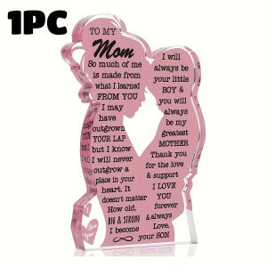 1/2pcs Acrylic Plaque Sign Mothers Day Gift From Daughter Heartfelt Mom Gift From Son Pink Acrylic Desk Decor Mom Birthday Gift